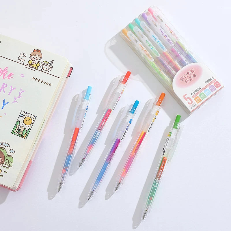 Pack Simple Multicolor Gradient gel pen 6pcs - shopack.pk