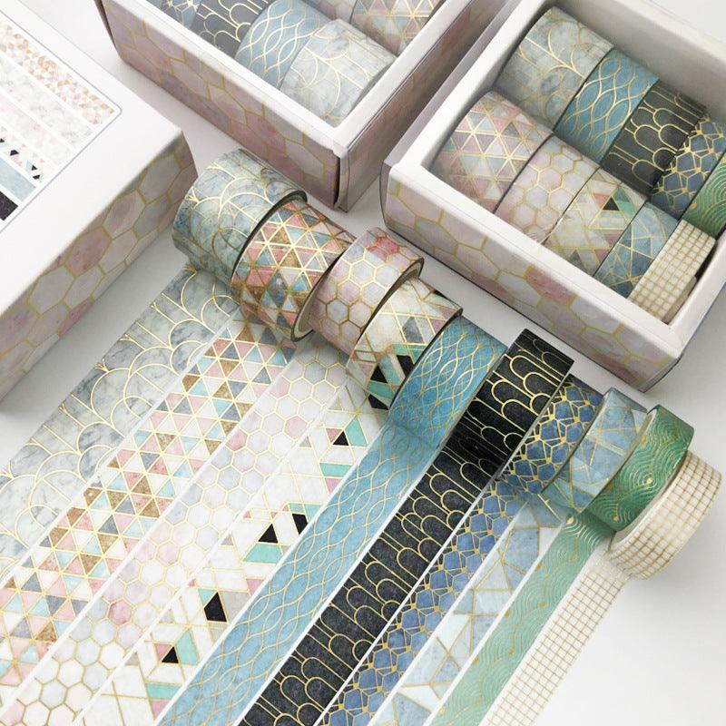 Marble Tri Stamping Washi Tape Set of 10 - shopack.pk